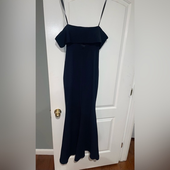 New! Katie May x Noel and Jean Legacy Gown Off-Shoulder Navy Maxi Dress 💙size 8 - Picture 7 of 12